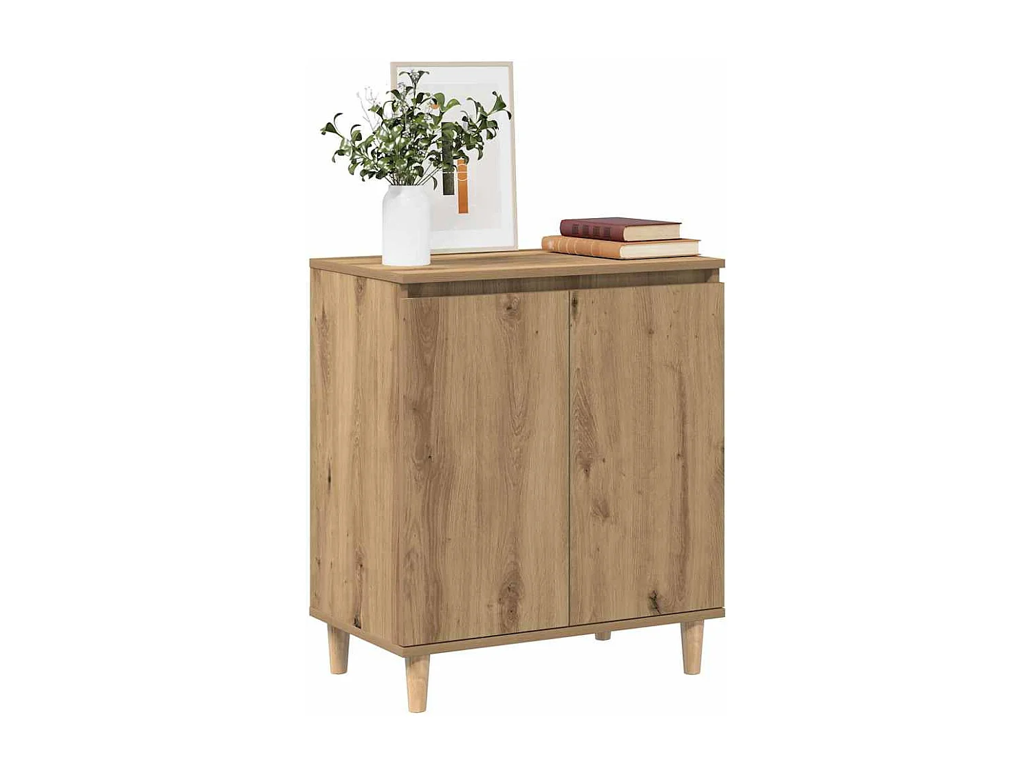 Buffet chêne artisanal 60x35x70 cm bois d'ingénierie