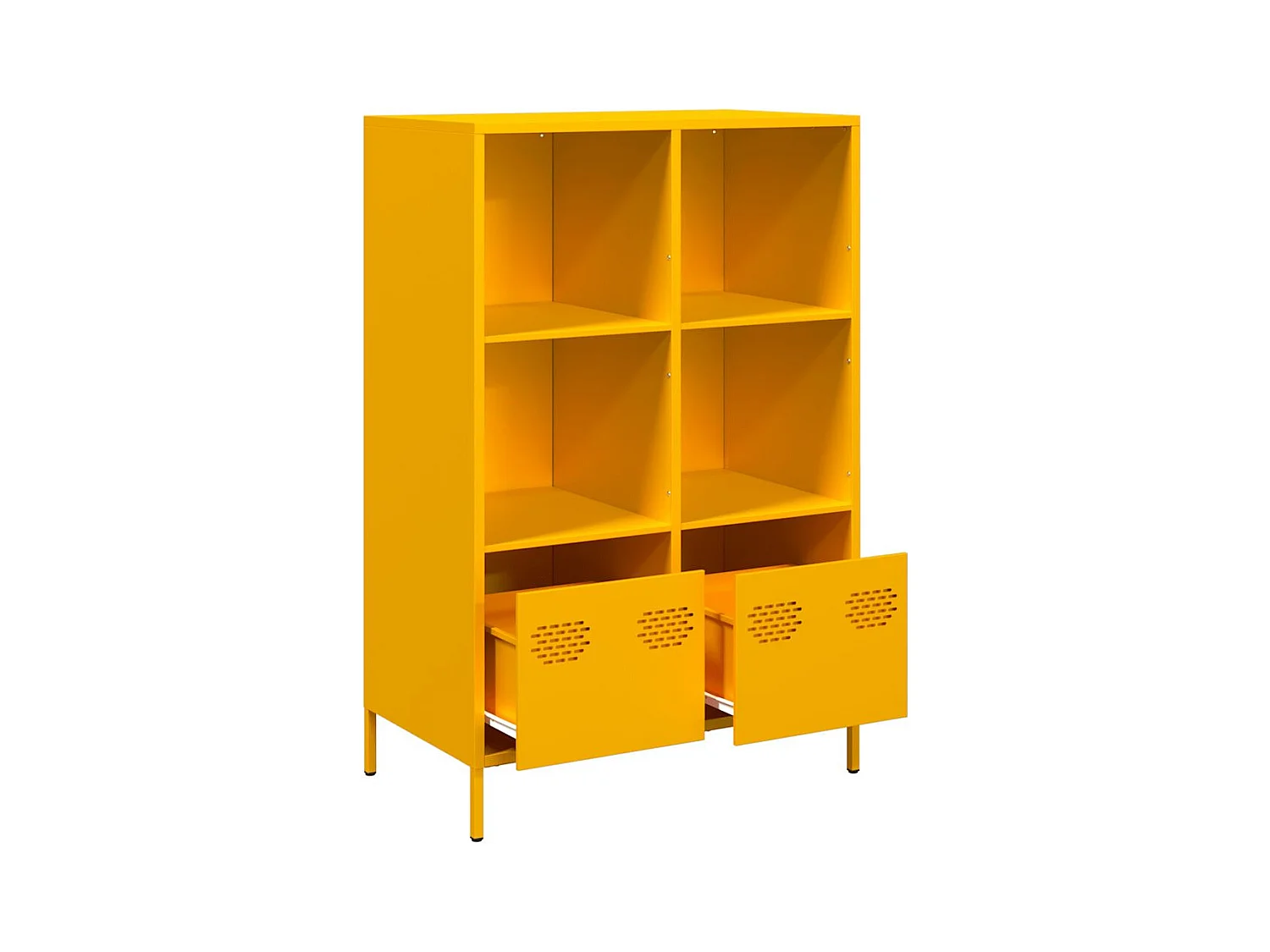 Buffet haut jaune moutarde 68x39x103,5 cm acier