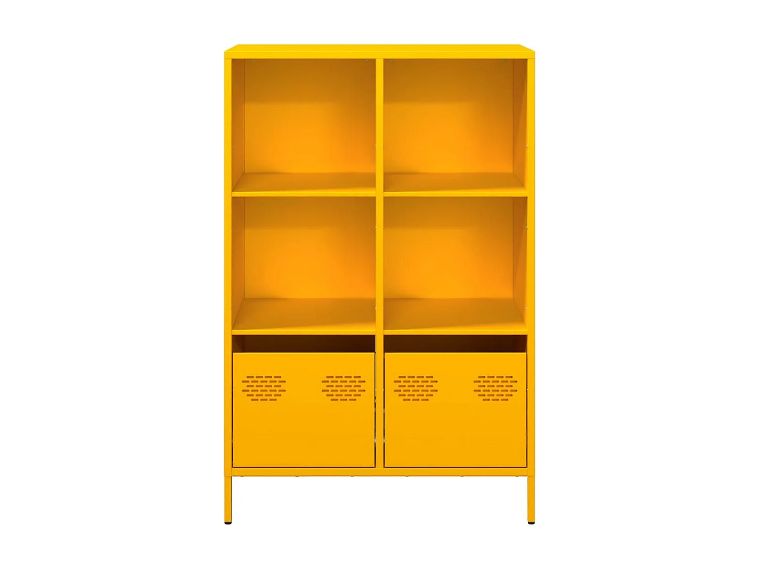 Buffet haut jaune moutarde 68x39x103,5 cm acier