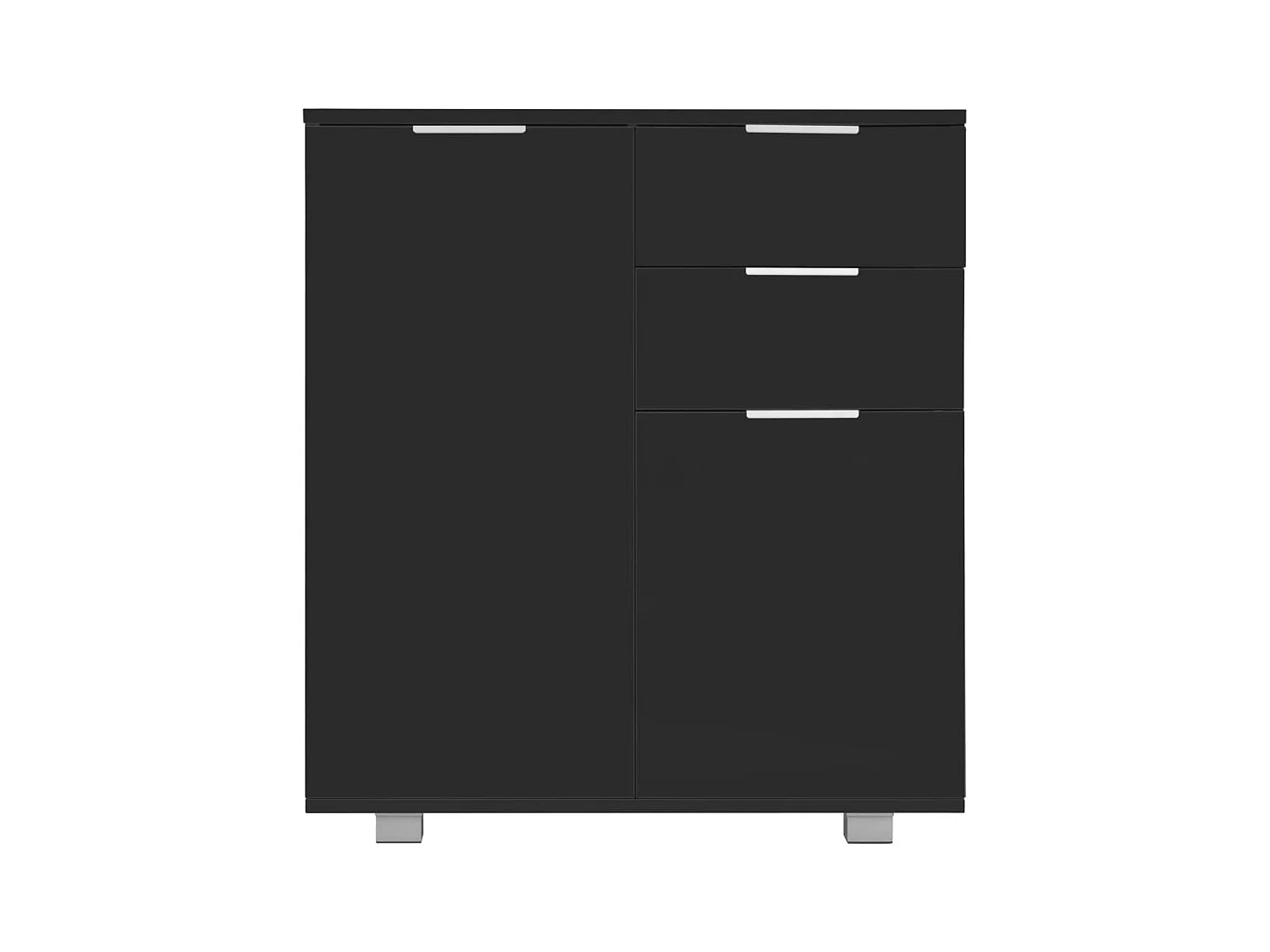 Buffet Noir brillant 71x35x80 cm Bois d'ingénierie