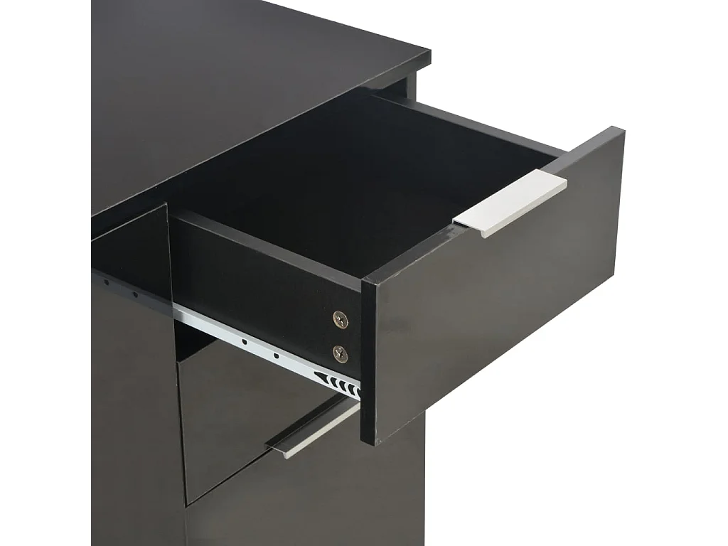 Buffet Noir brillant 71x35x80 cm Bois d'ingénierie