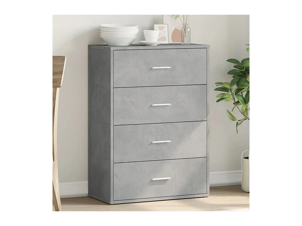Buffet gris béton 60x31x84 cm bois d'ingénierie