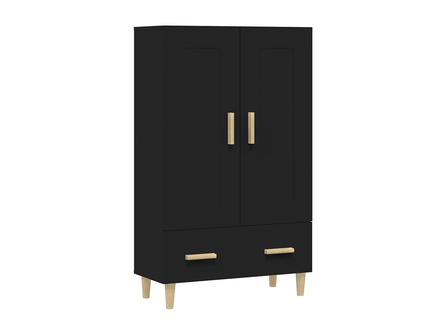 Aparador alto negro 70x31x115 cm madera contrachapada