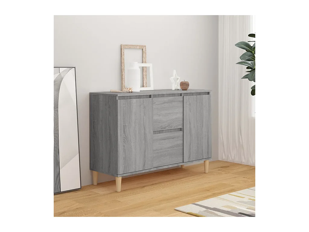 Sonoma graues Sideboard 101x35x70 cm Holzwerkstoff