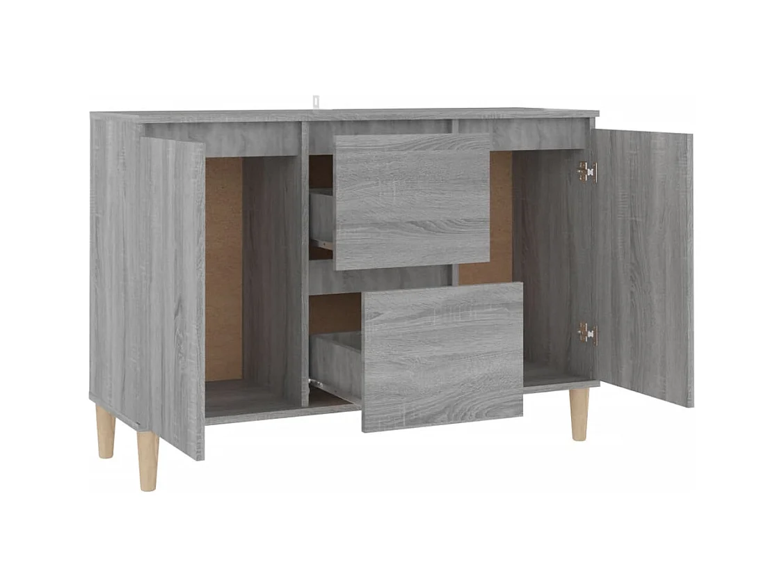Sonoma graues Sideboard 101x35x70 cm Holzwerkstoff