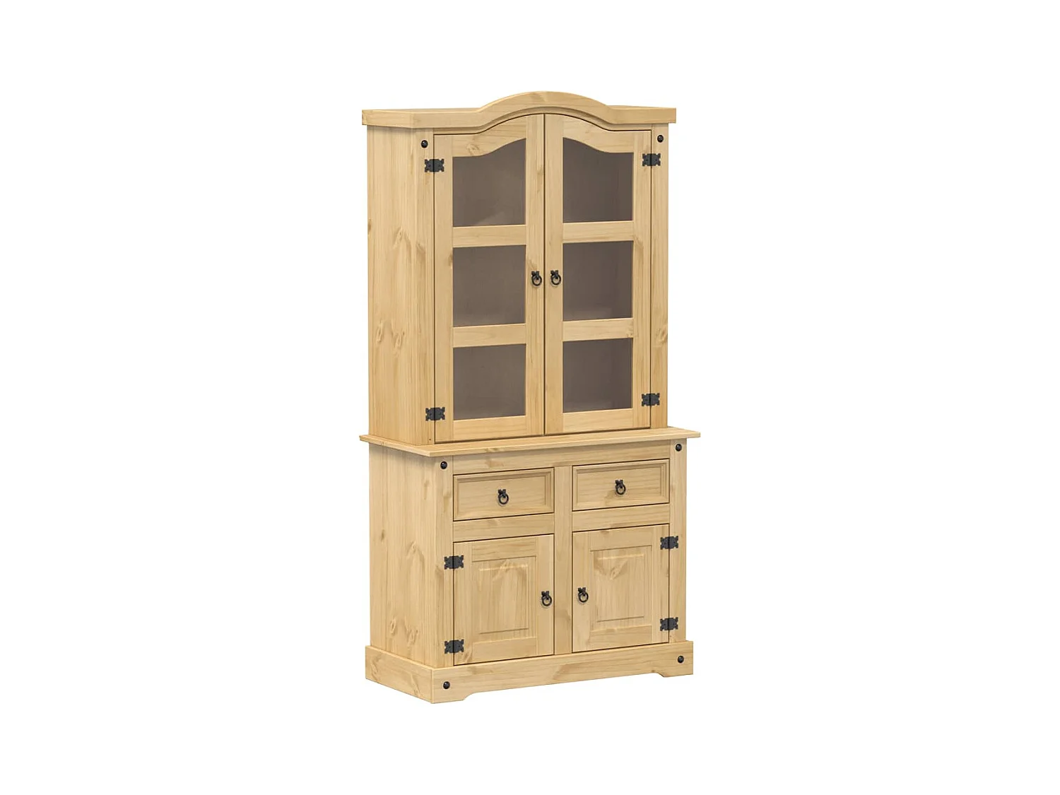 Vitrine en verre Corona 100x48,5x179 cm bois massif de pin