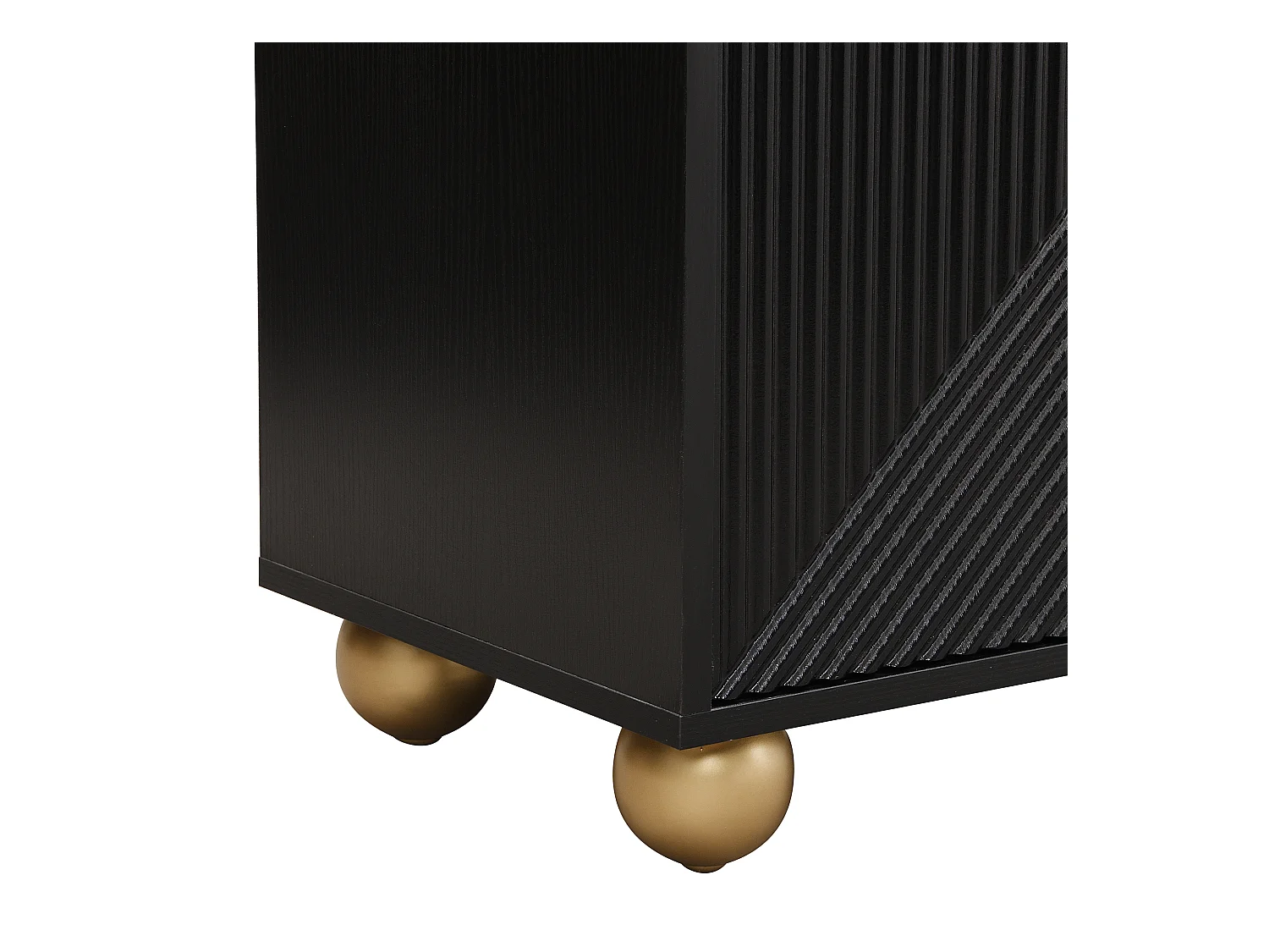 Buffet noir à 4 portes, étagères réglables, dimensions 120x35x71,5 cm