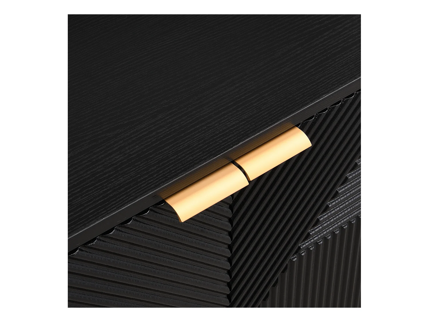 Buffet noir à 4 portes, étagères réglables, dimensions 120x35x71,5 cm