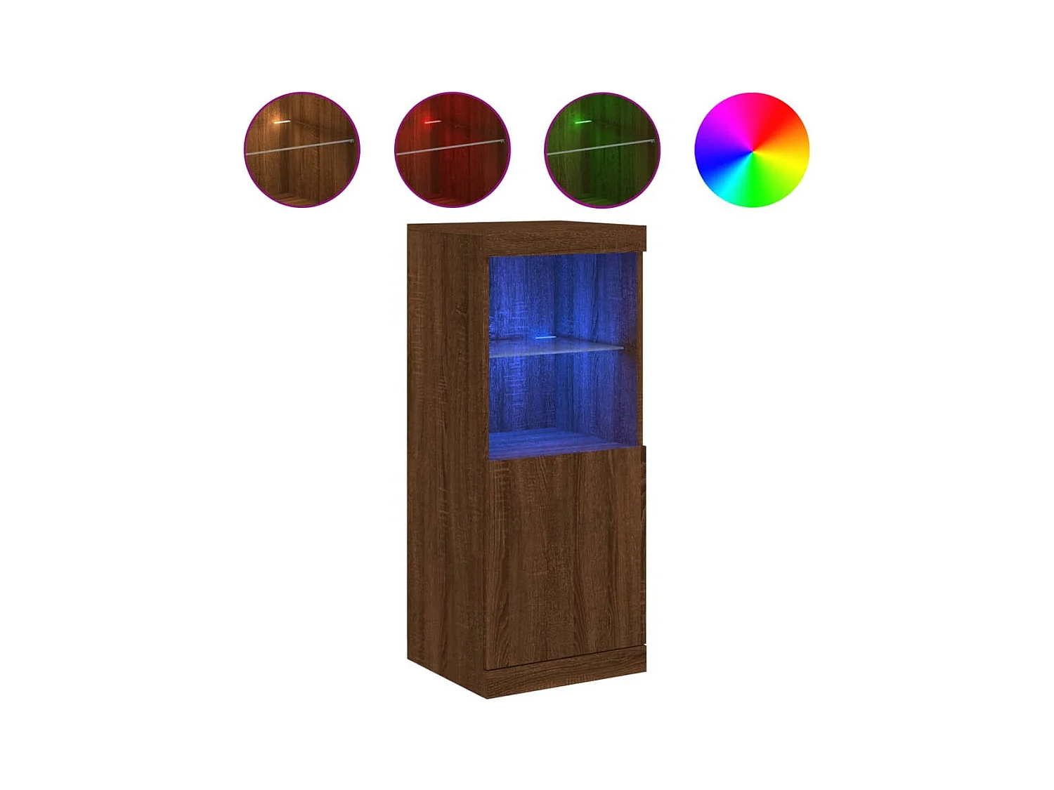 Buffet avec lumières LED chêne marron 41x37x100 cm