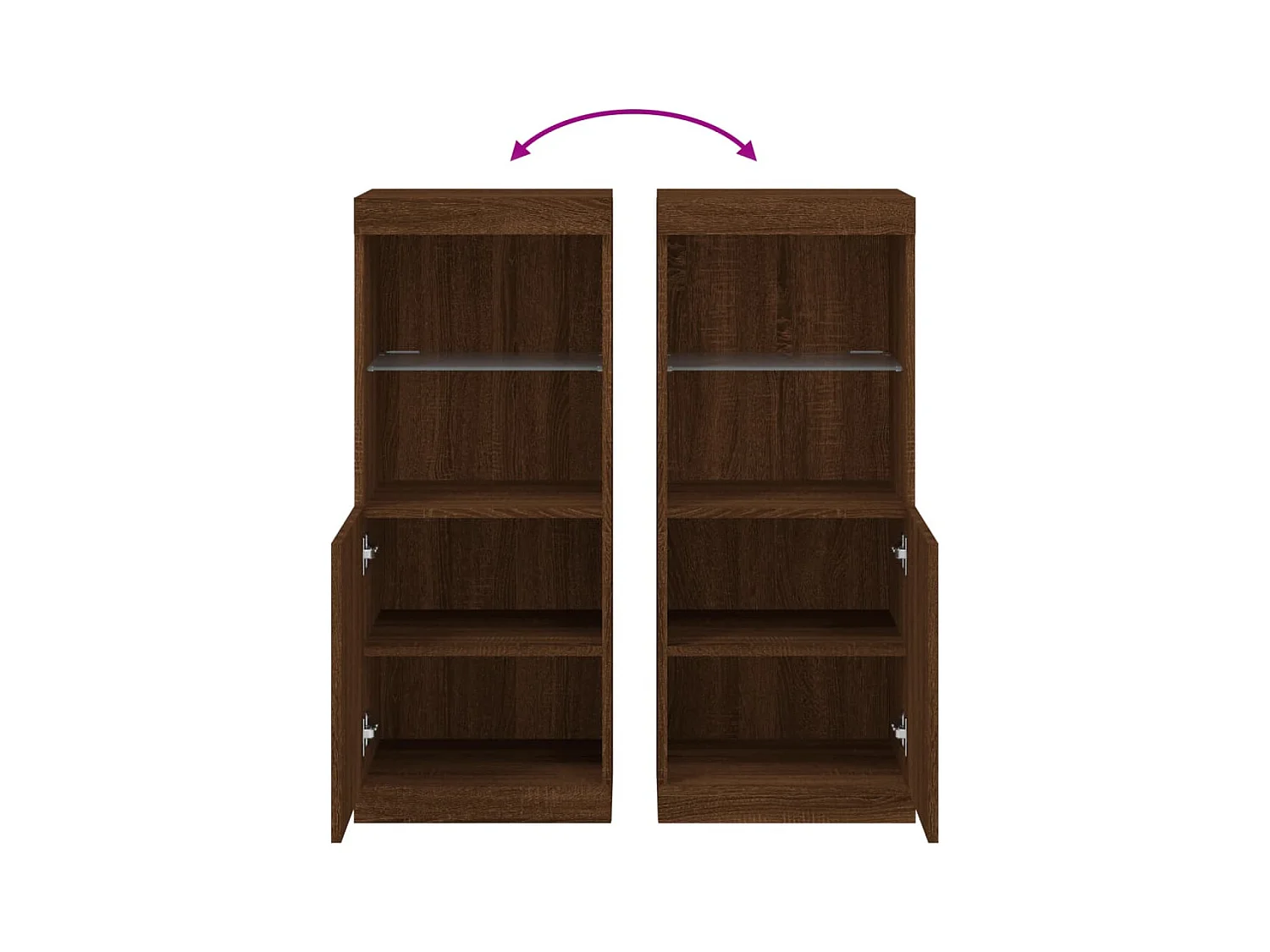 Buffet avec lumières LED chêne marron 41x37x100 cm