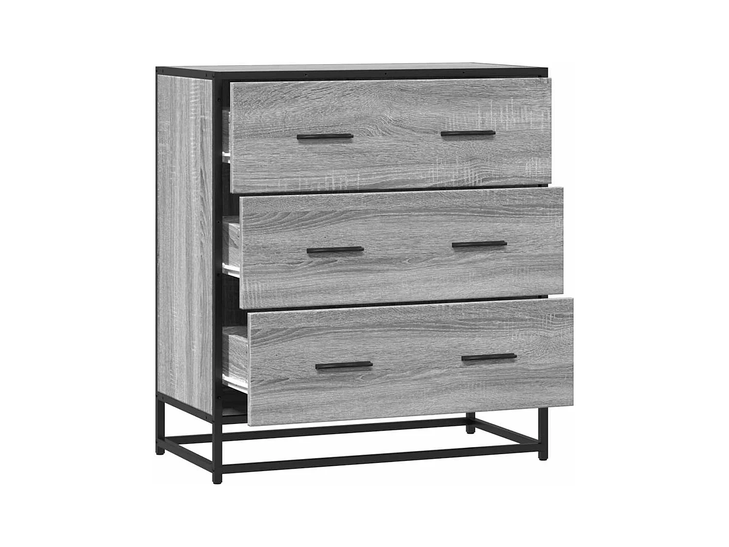 Buffet sonoma gris 68x35x76 cm bois d'ingénierie et métal