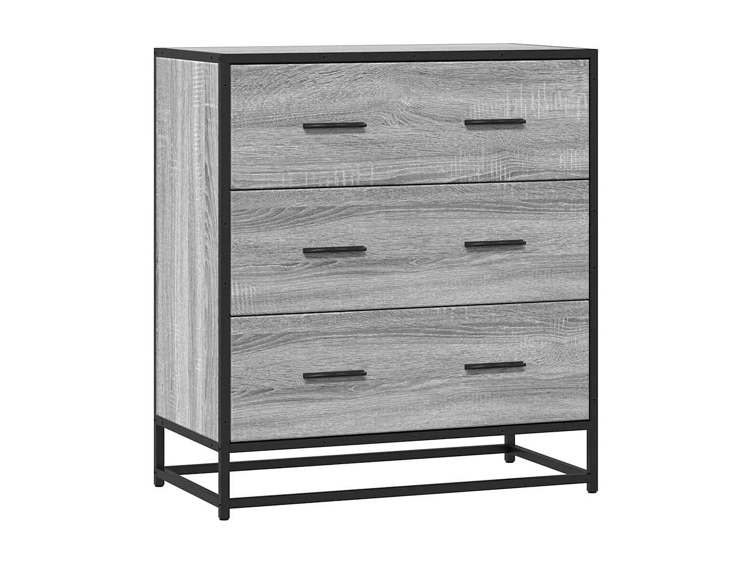 Buffet sonoma gris 68x35x76 cm bois d'ingénierie et métal