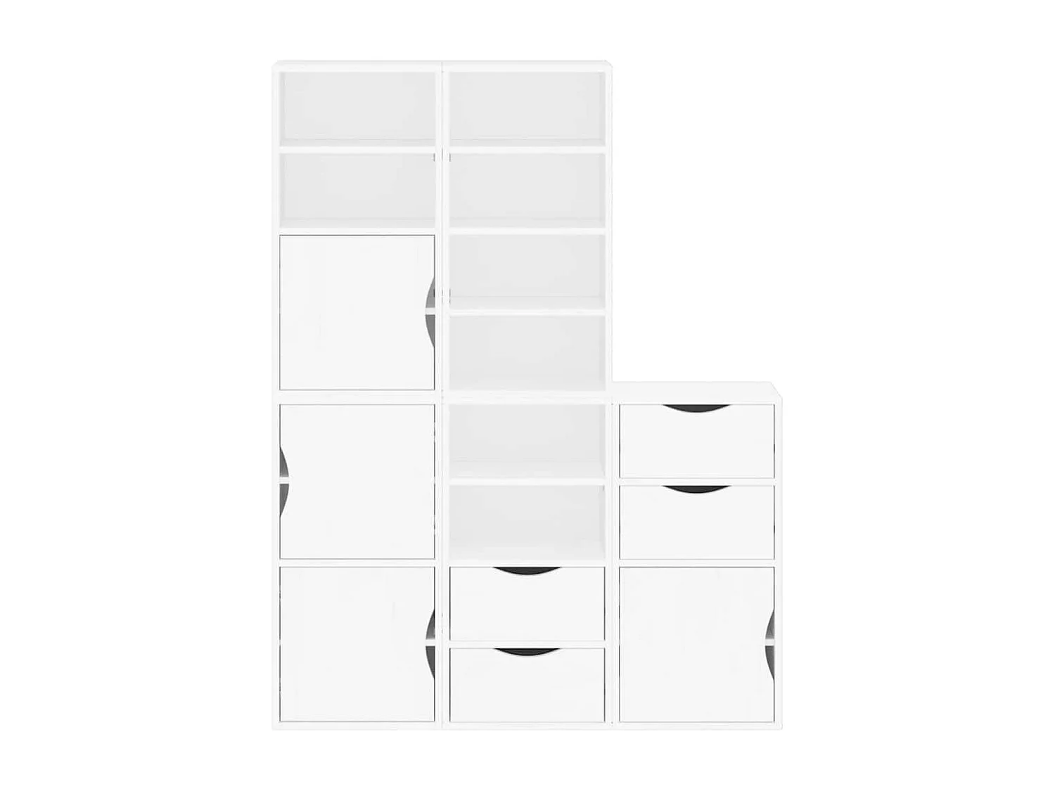 Armoires latérales 5 pcs ODDA blanc 40x24x79 cm bois massif pin