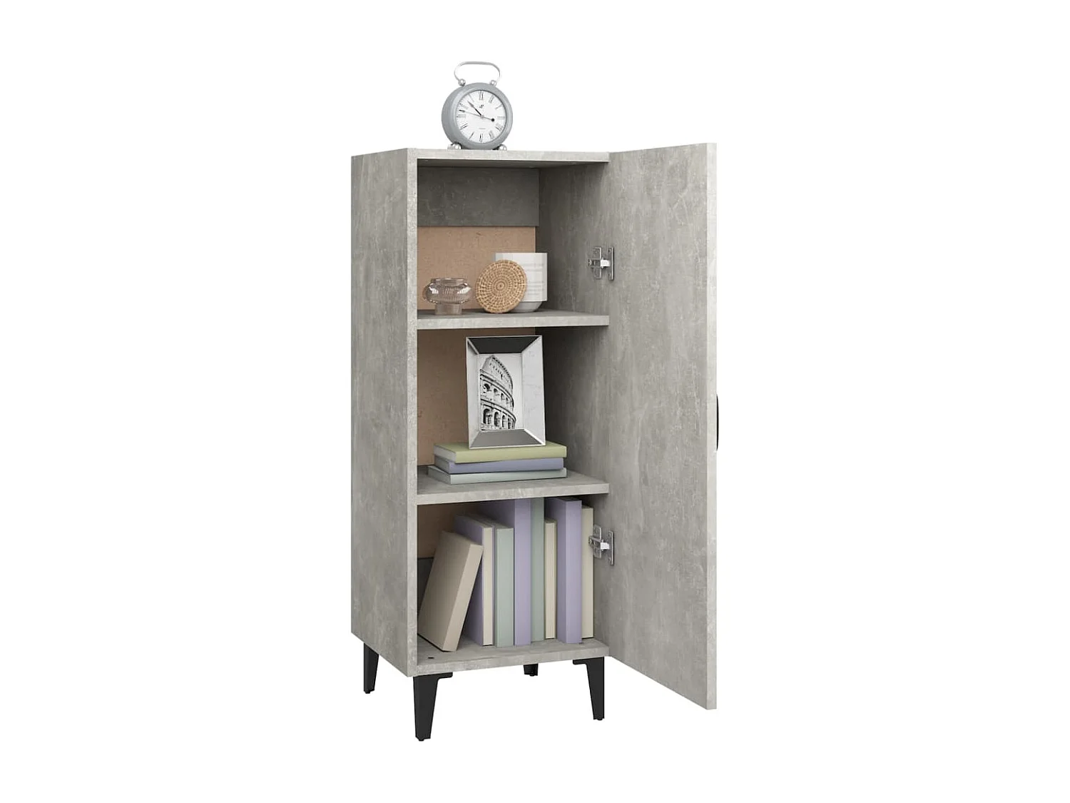 Buffet Gris béton 34,5x34x90 cm Bois d'ingénierie