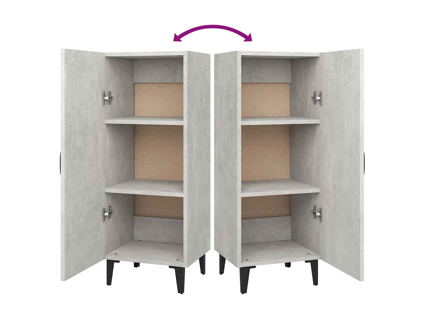 Buffet Gris béton 34,5x34x90 cm Bois d'ingénierie