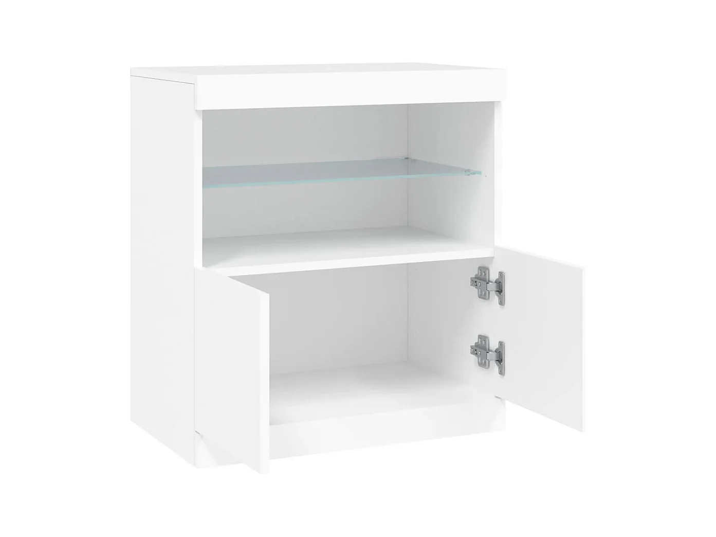 Buffet avec lumières LED blanc 60x37x67 cm