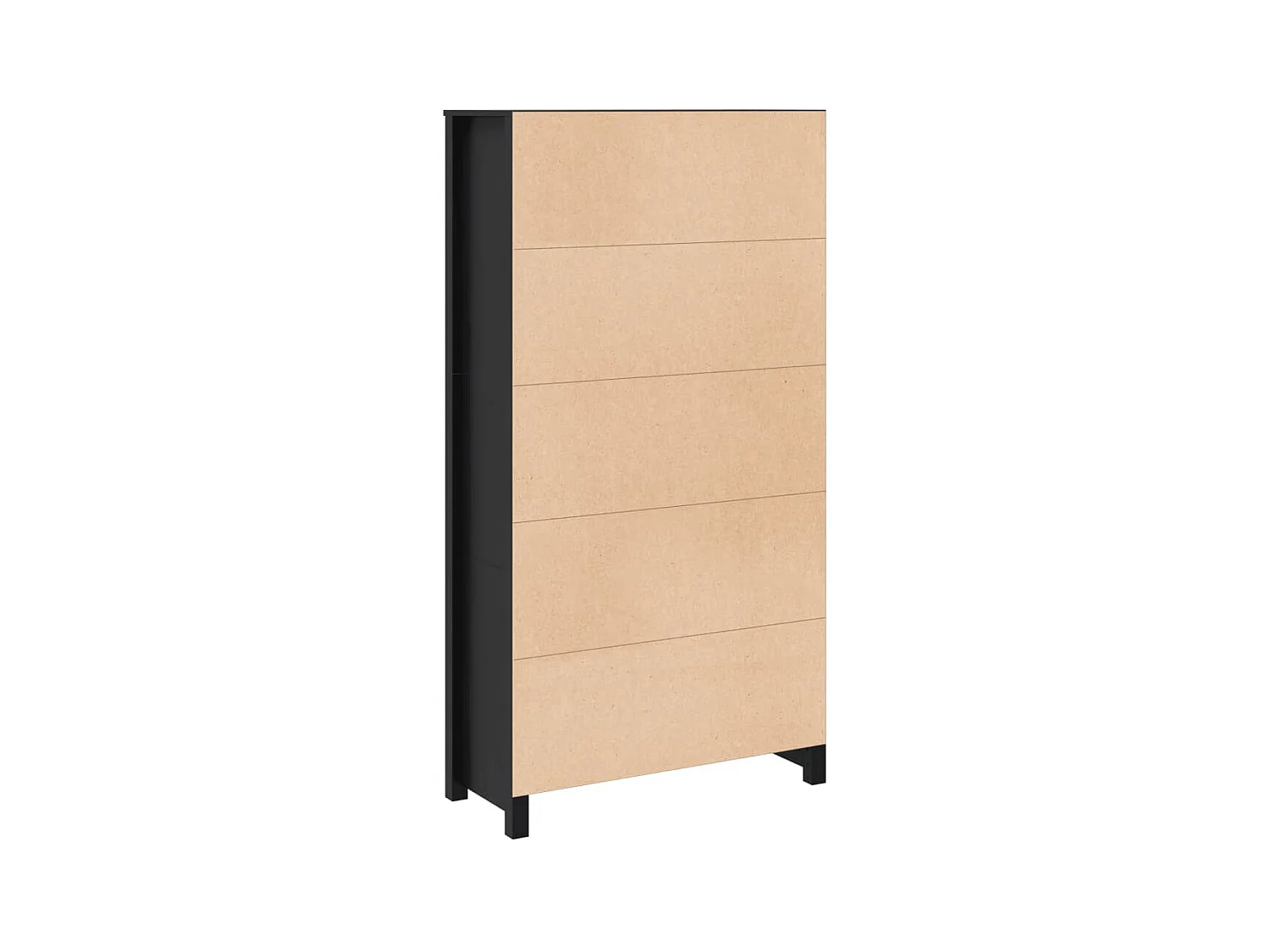 Buffet haut Noir 80x35x154 cm Bois massif de pin