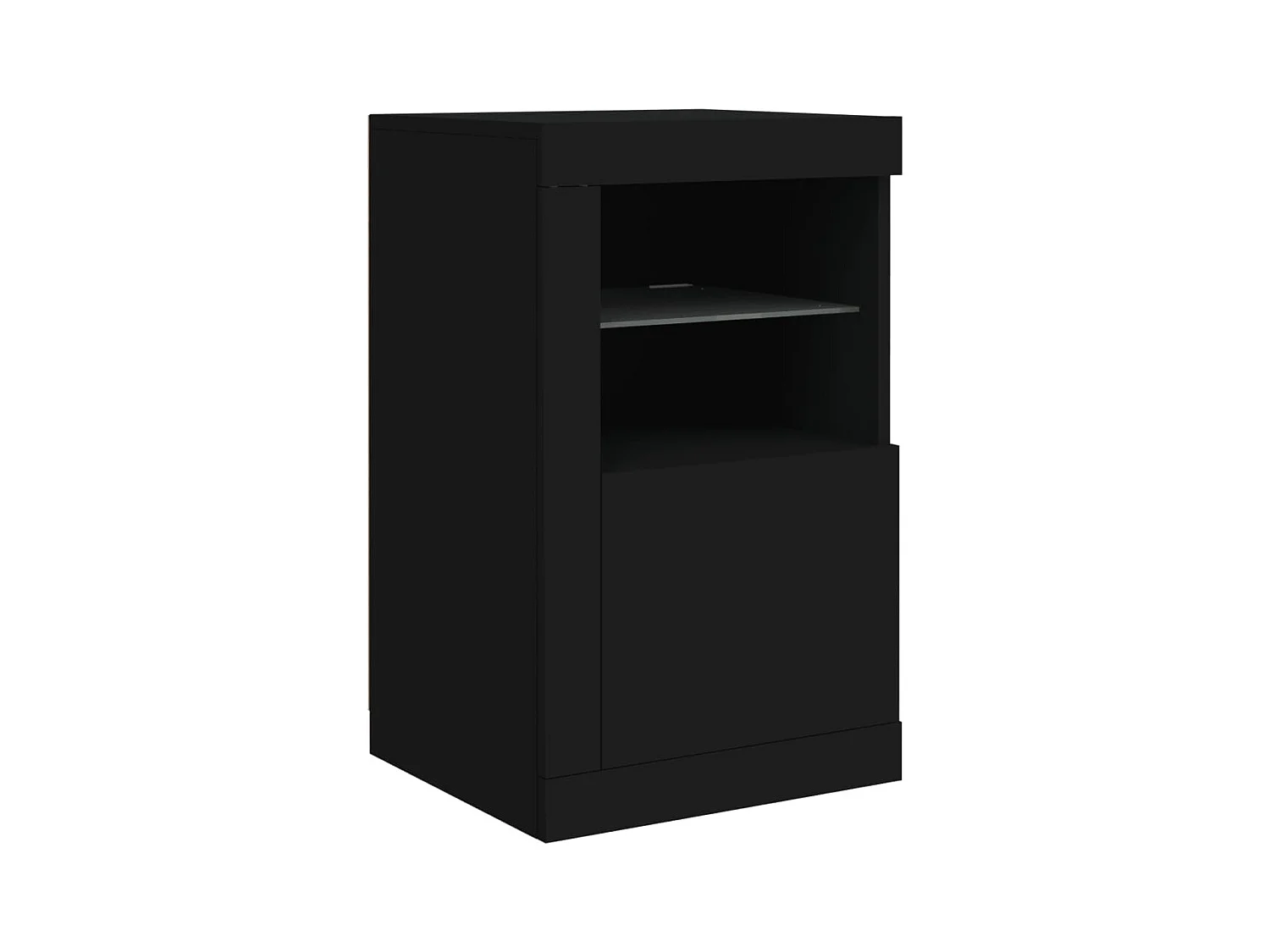 Buffet avec lumières LED noir 123x37x67 cm