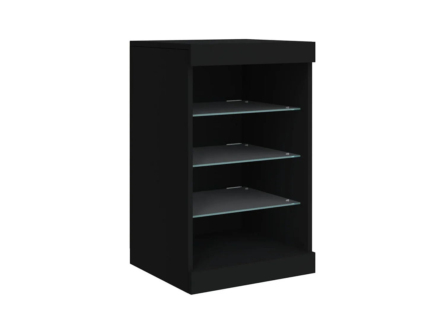 Buffet avec lumières LED noir 123x37x67 cm