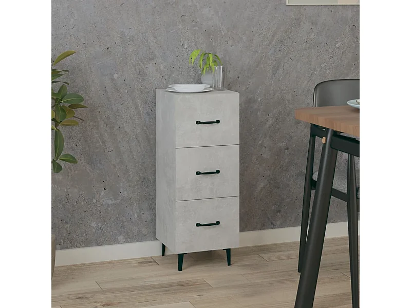Buffet Gris béton 34,5x34x90 cm Bois d'ingénierie
