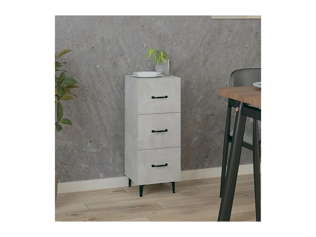 Buffet Gris béton 34,5x34x90 cm Bois d'ingénierie