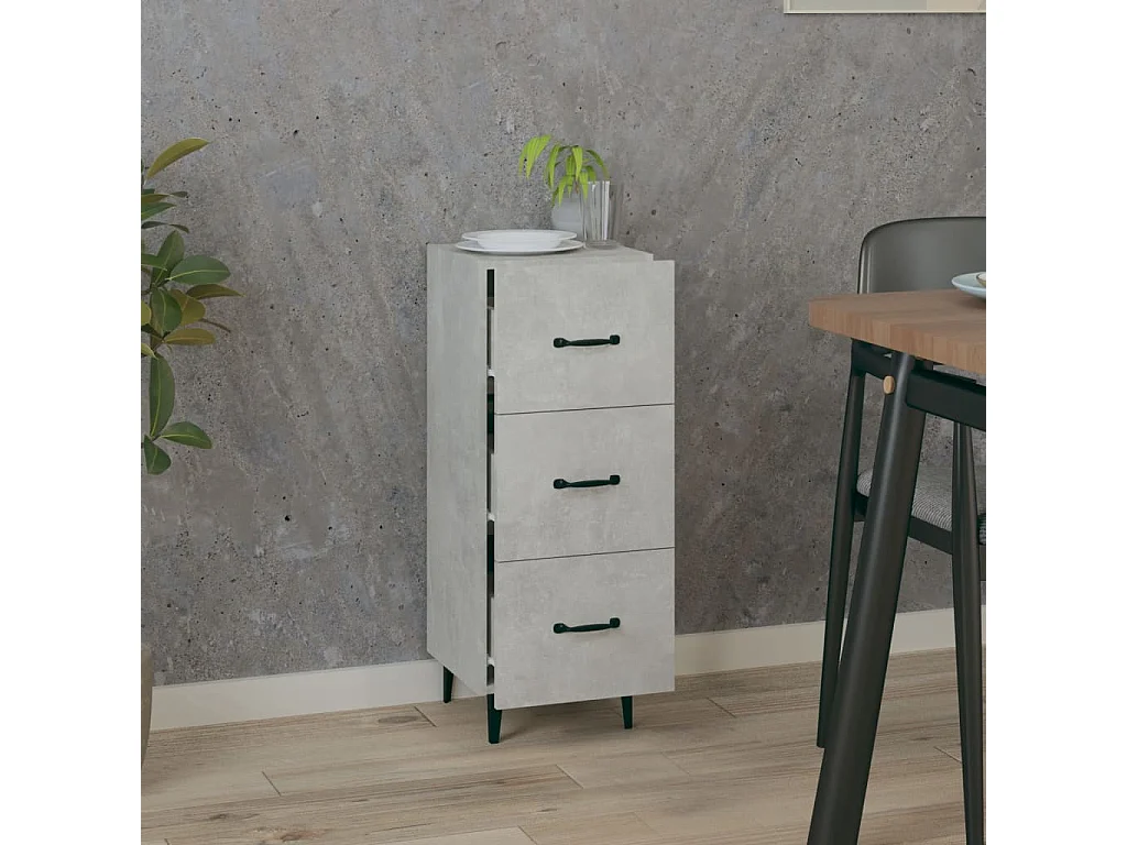 Betongraues Sideboard 34,5 x 34 x 90 cm Holzwerkstoff