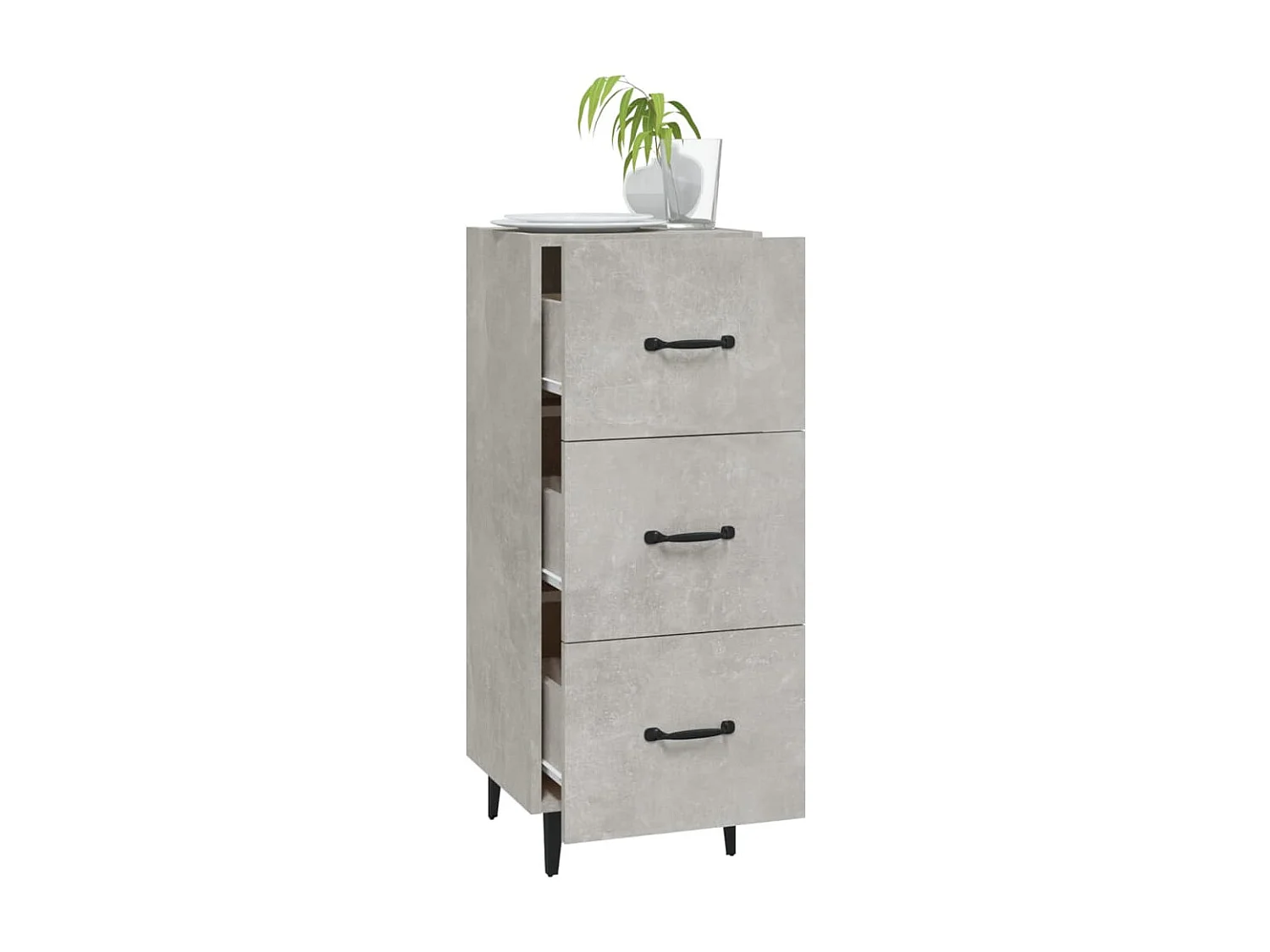 Betongraues Sideboard 34,5 x 34 x 90 cm Holzwerkstoff