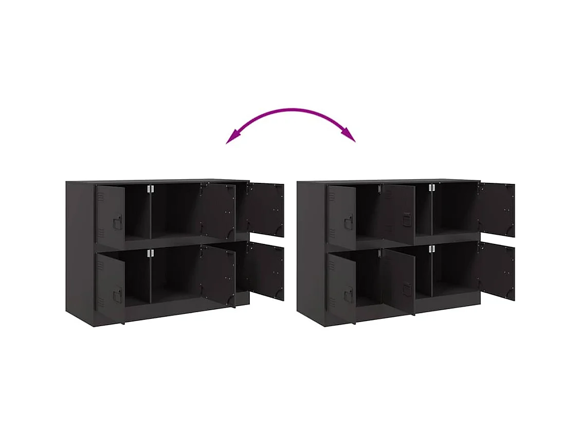 Buffet noir 99x39x73 cm acier