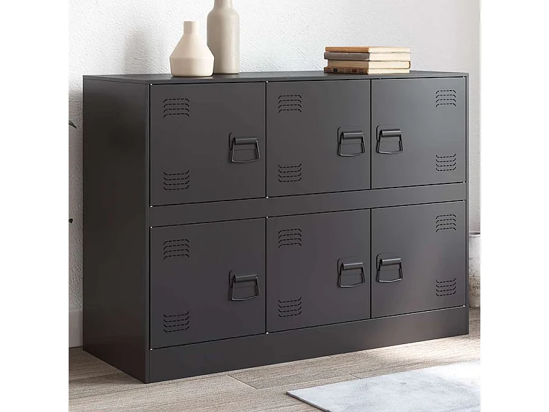Buffet noir 99x39x73 cm acier