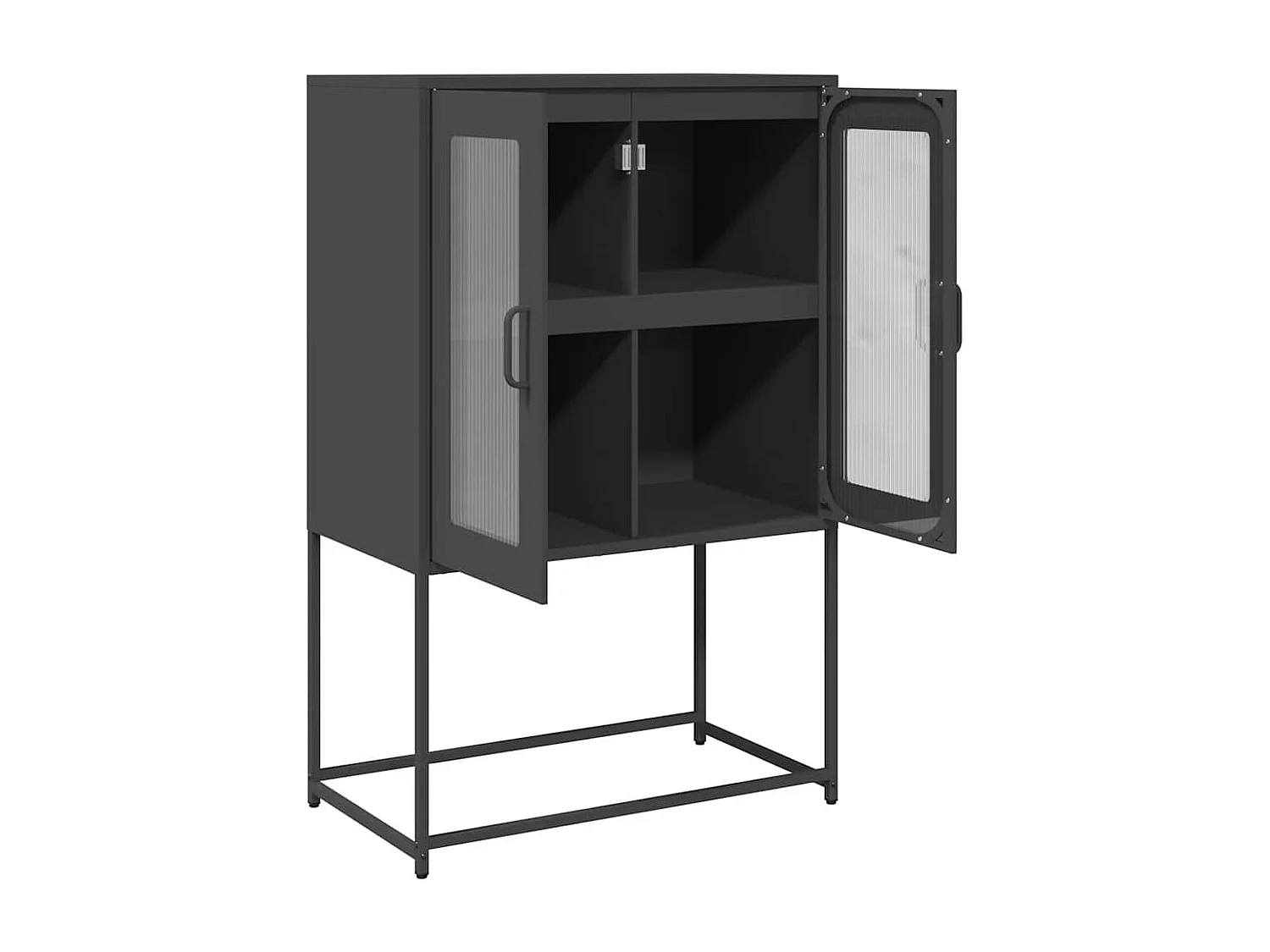 Buffet haut noir 68x39x107 cm acier