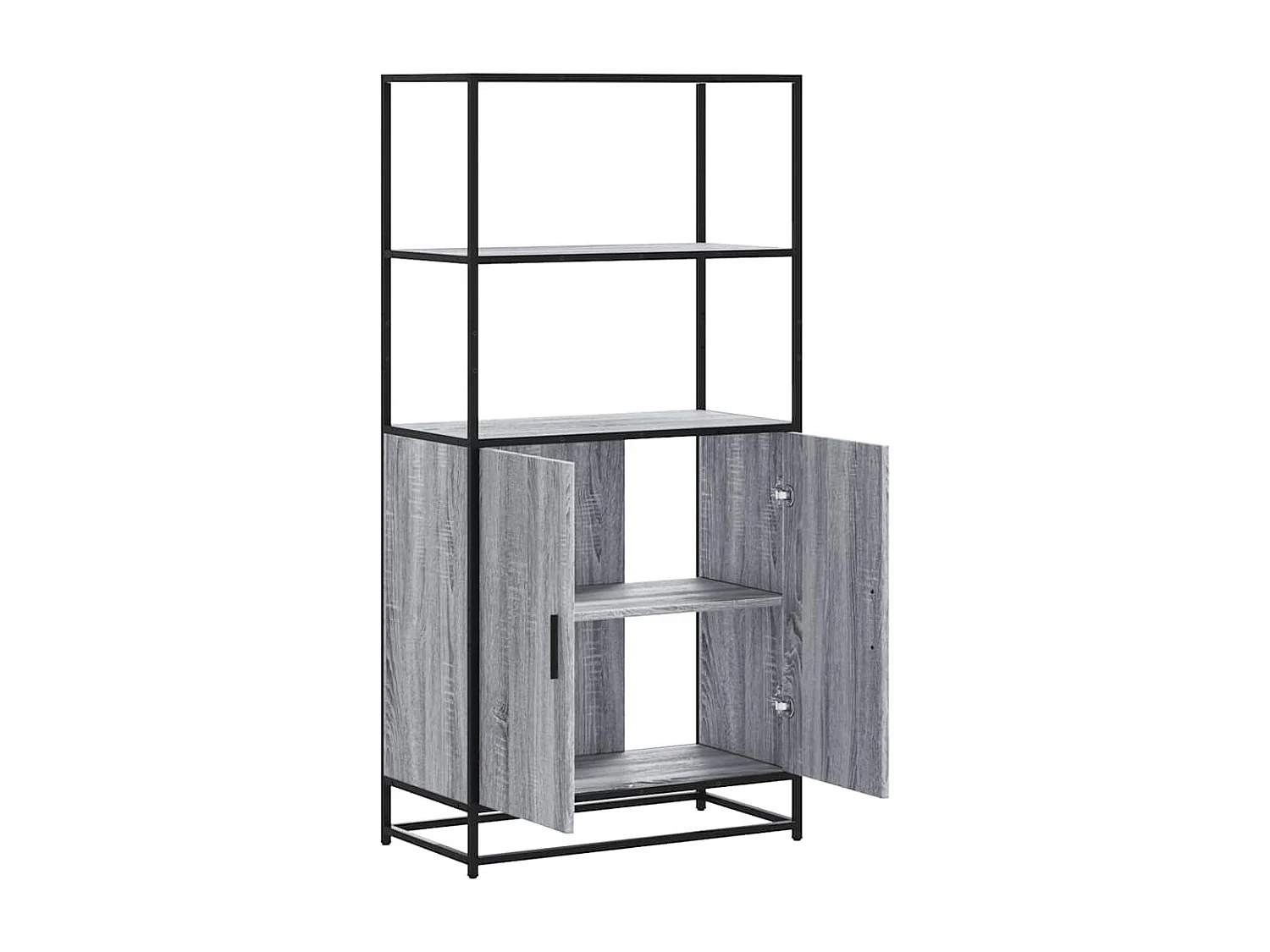 Buffet haut sonoma gris 68x35x139 cm bois d'ingénierie et métal