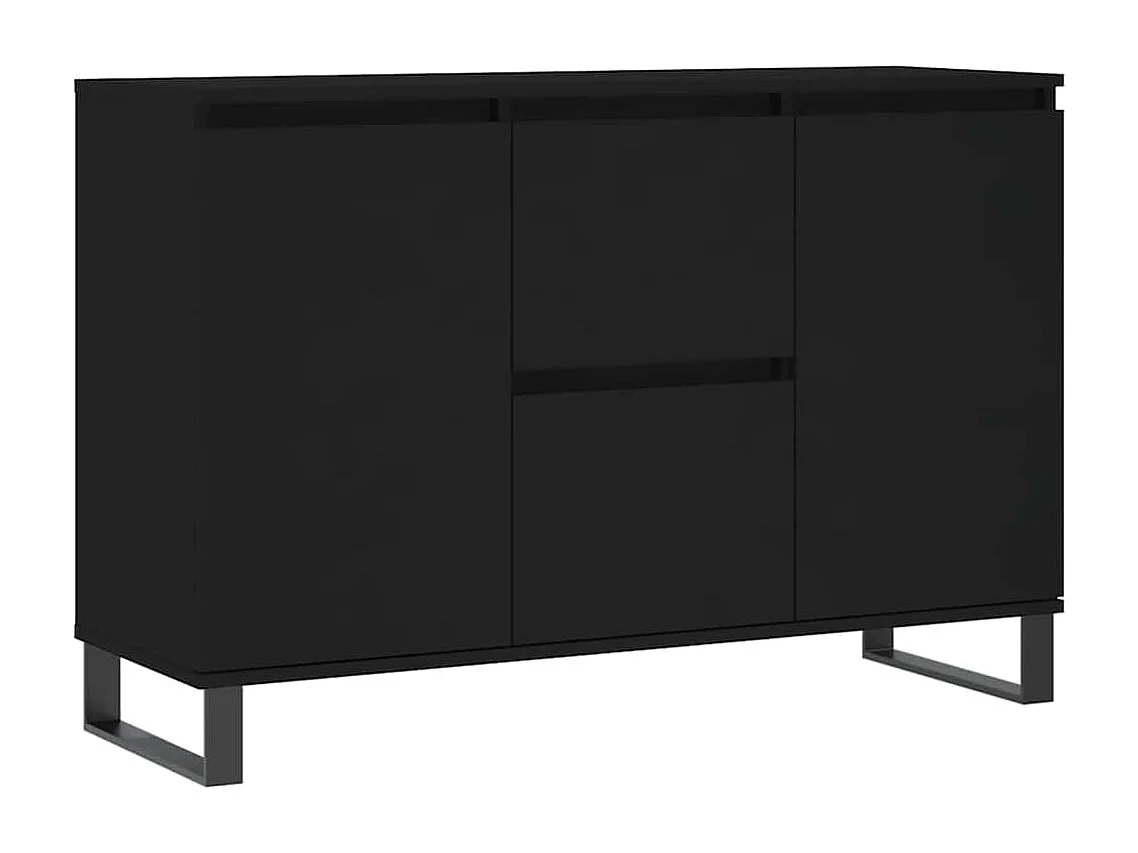 Buffet noir 104x35x70 cm bois d’ingénierie