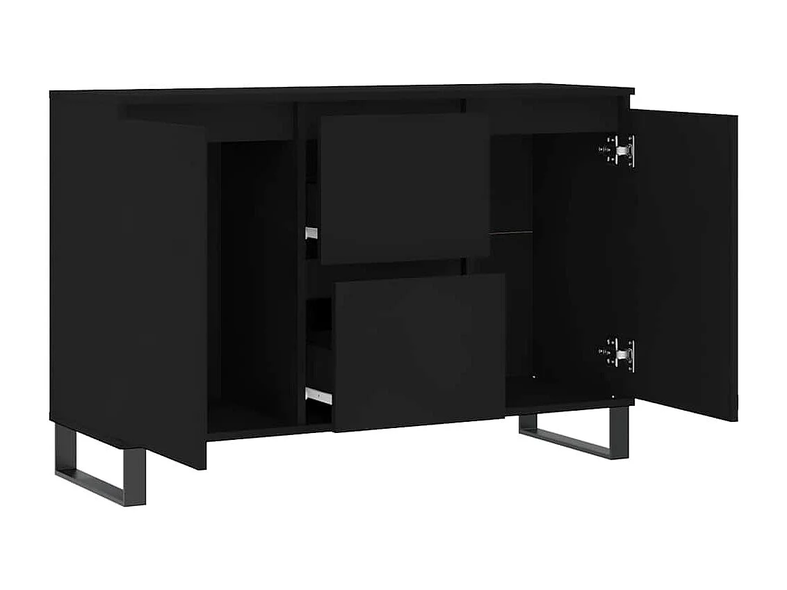Buffet noir 104x35x70 cm bois d’ingénierie
