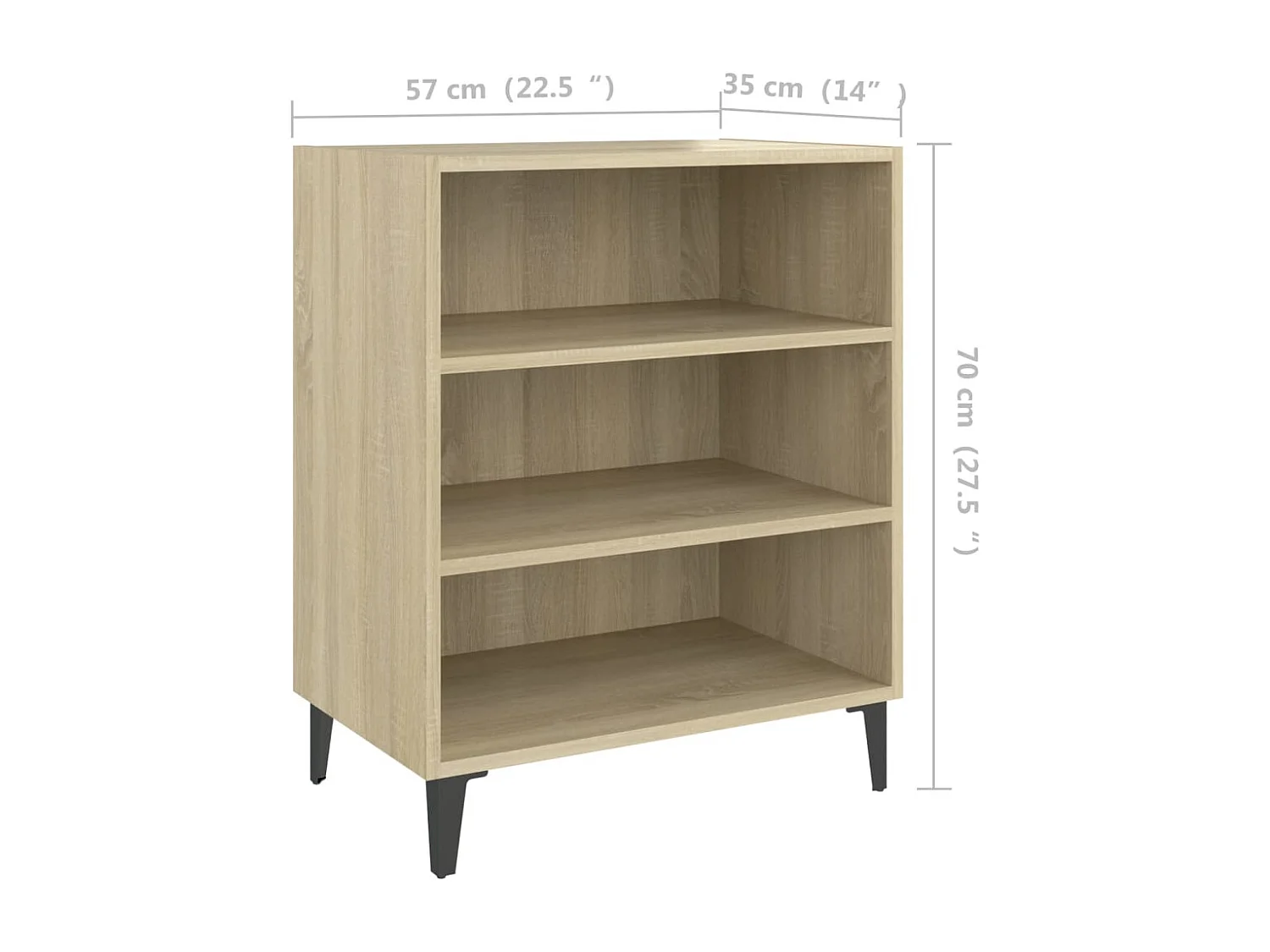 Buffet chêne sonoma 57x35x70 cm bois d'ingénierie