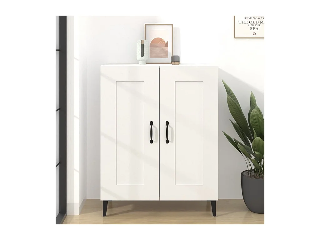 Wit dressoir 69,5x34x90 cm bewerkt hout