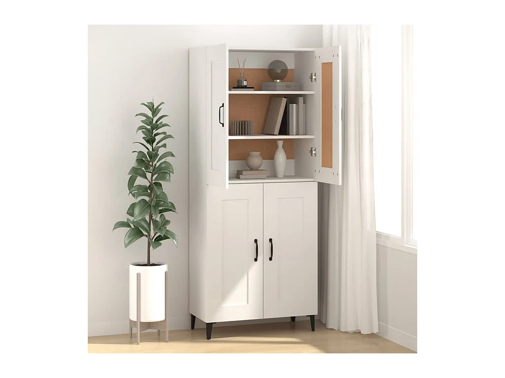 Wit dressoir 69,5x34x90 cm bewerkt hout