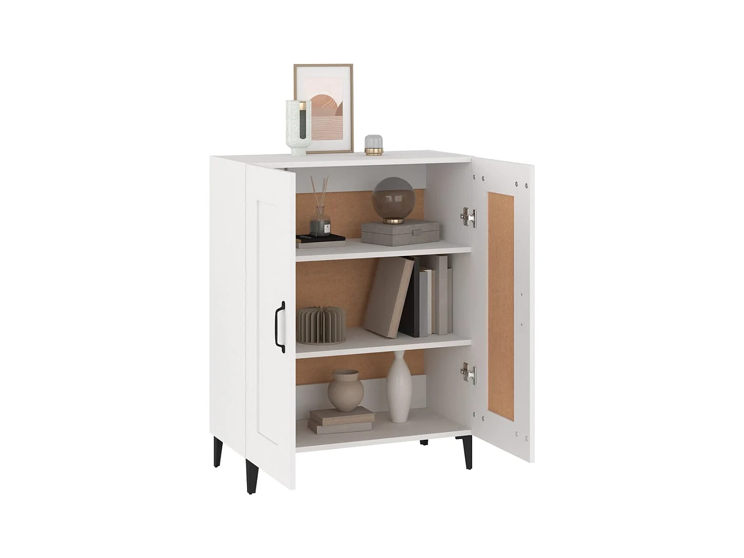 Wit dressoir 69,5x34x90 cm bewerkt hout