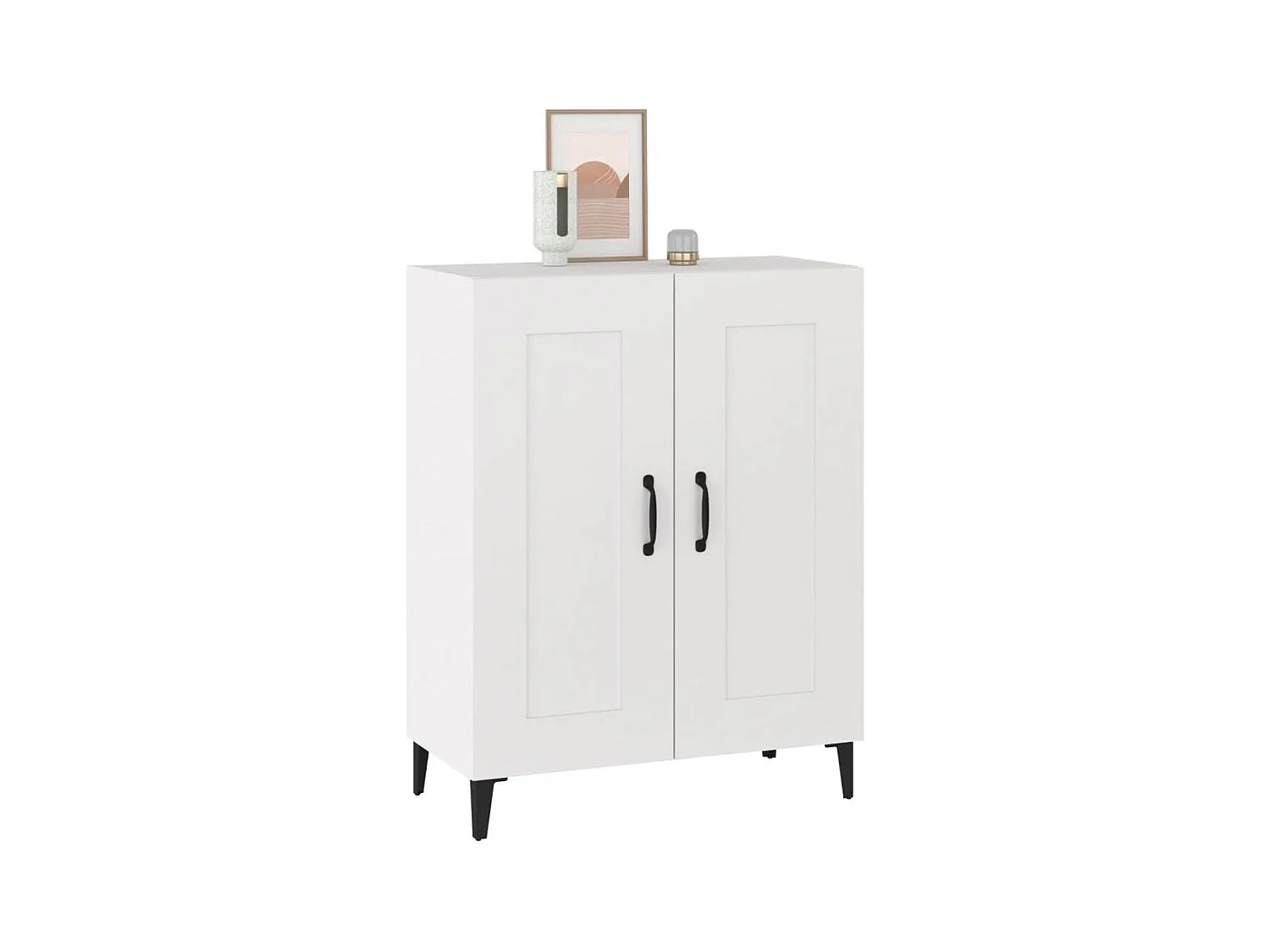 Wit dressoir 69,5x34x90 cm bewerkt hout