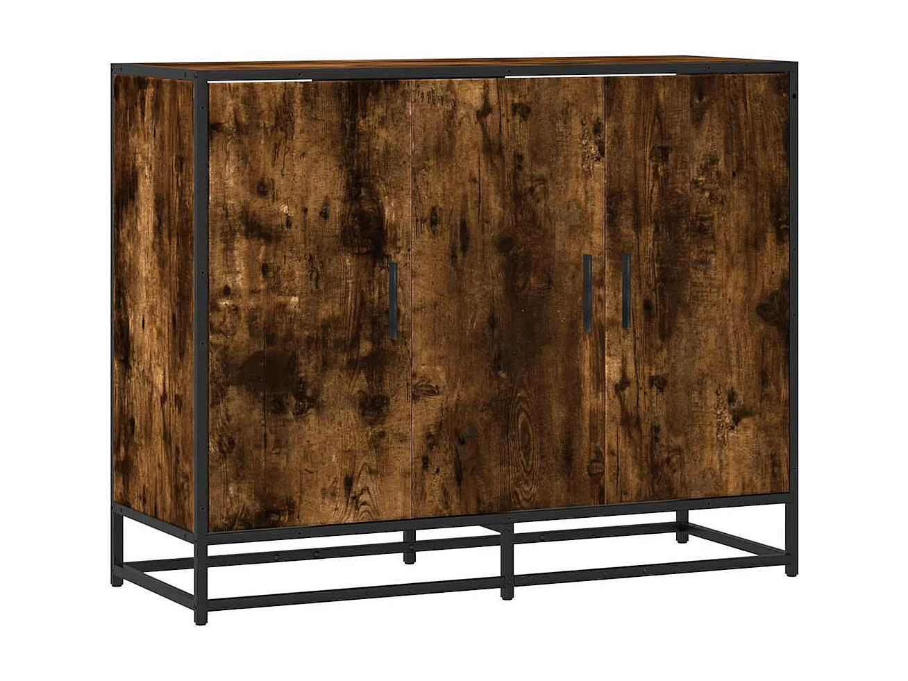 Buffet chêne fumé 94x35x76 cm bois d'ingénierie