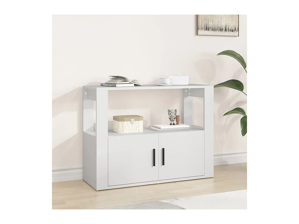 Buffet Blanc 80x30x60 cm Bois d'ingénierie