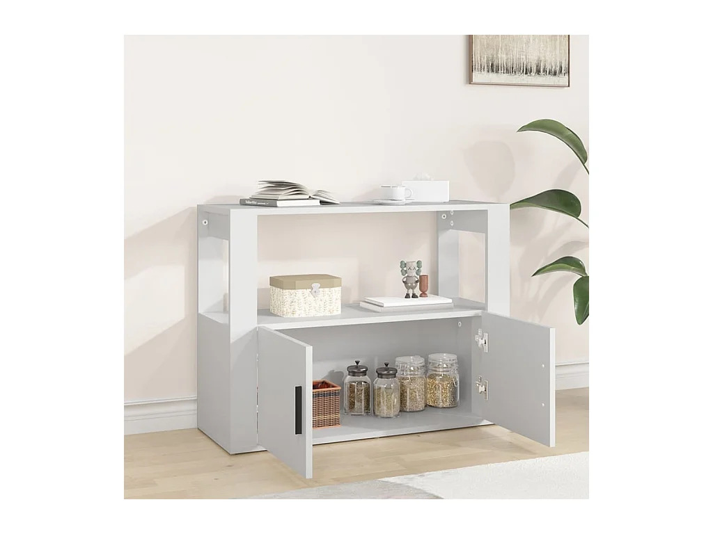 Buffet Blanc 80x30x60 cm Bois d'ingénierie