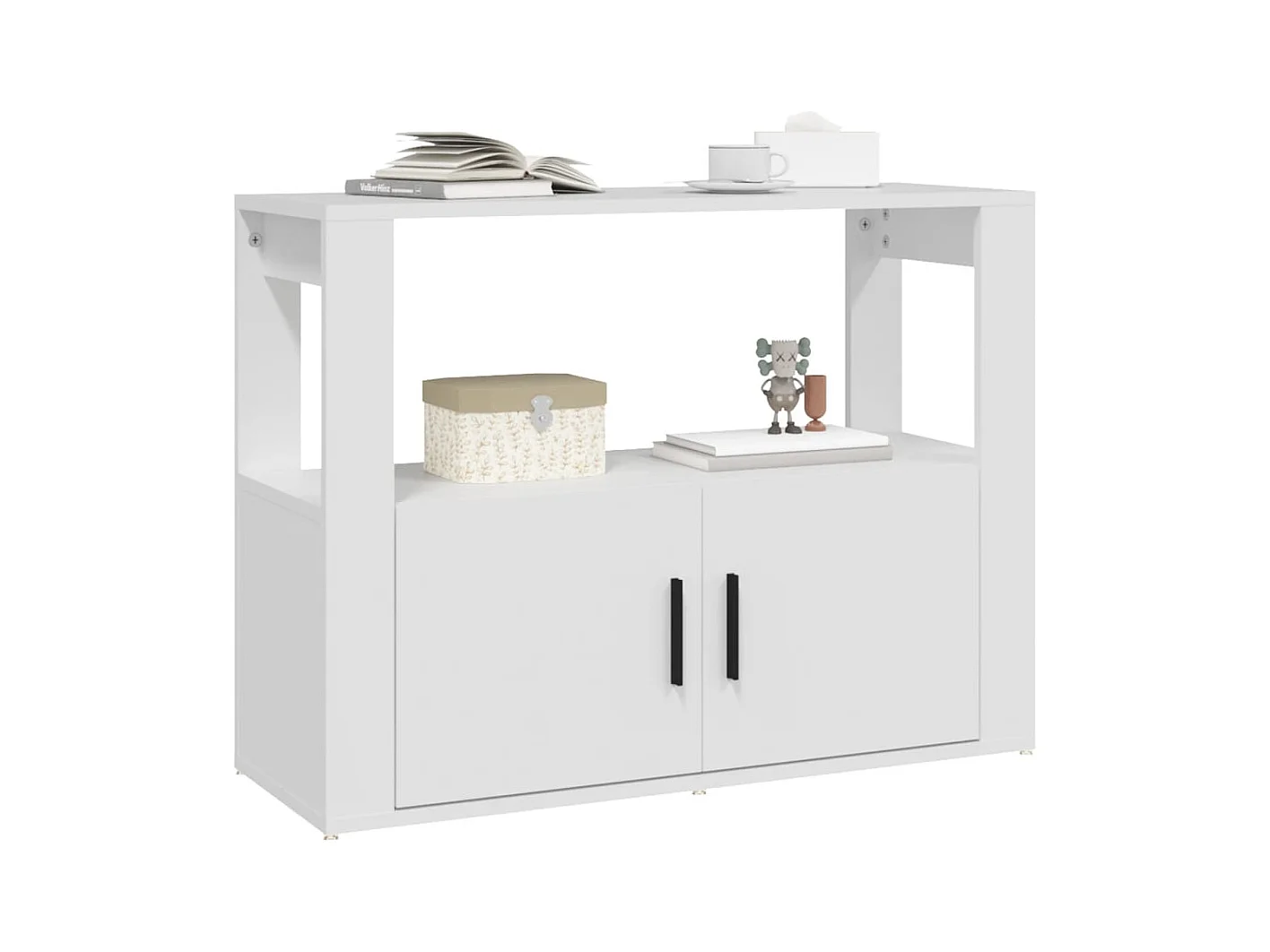 Buffet Blanc 80x30x60 cm Bois d'ingénierie