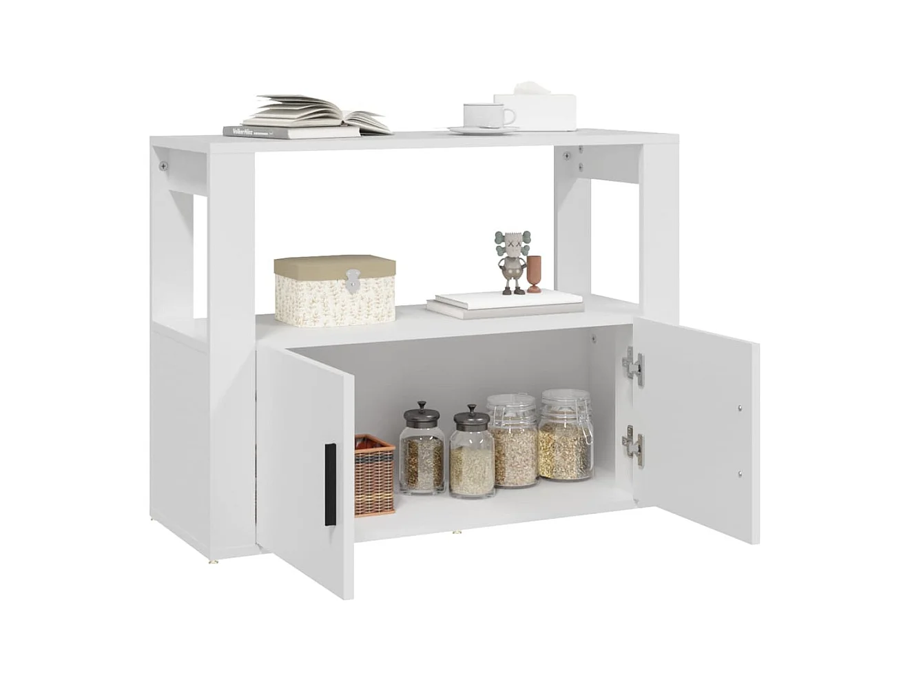 Buffet Blanc 80x30x60 cm Bois d'ingénierie