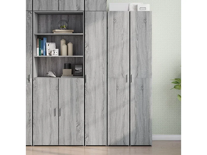 Aparador alto Sonoma gris 30x42,5x185 cm madera de ingeniería