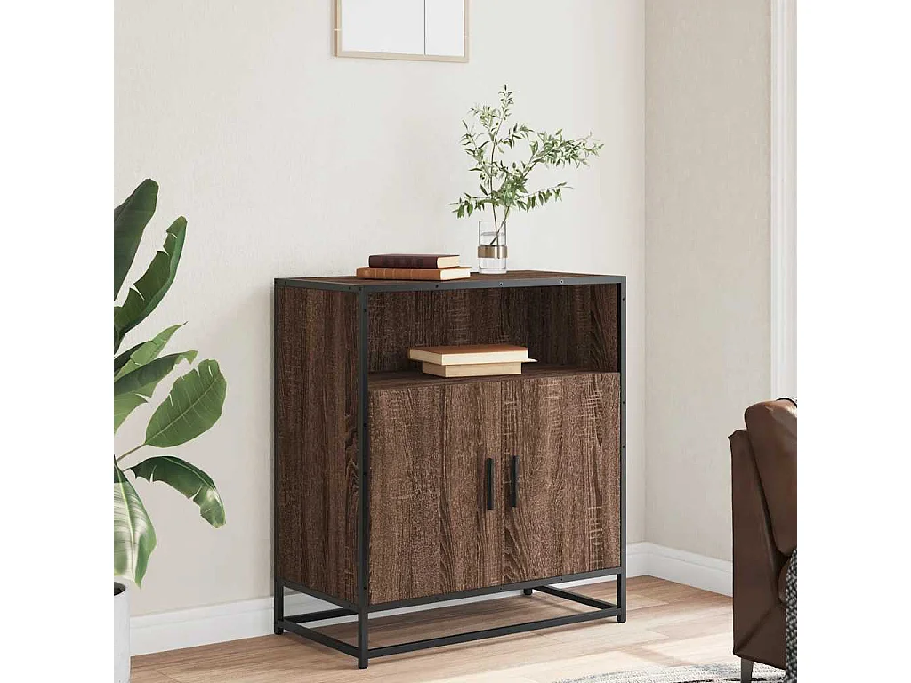 Buffet chêne marron 68x35x76 cm bois d'ingénierie