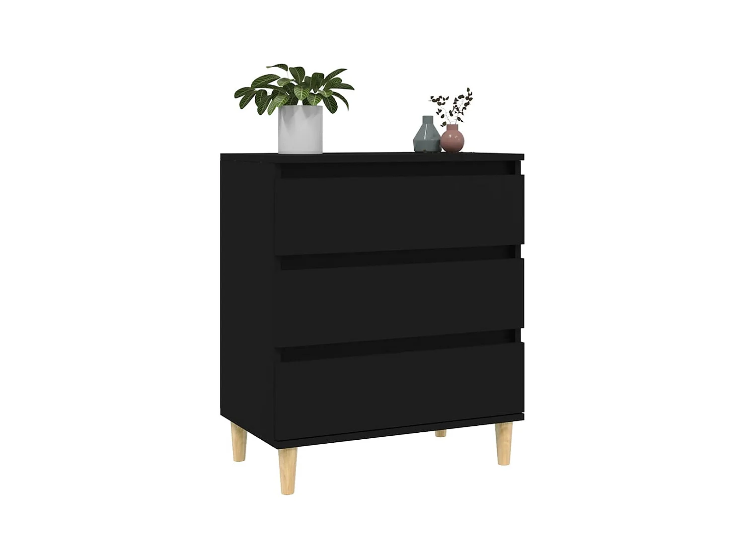 Buffet Noir 60x35x70 cm Bois d'ingénierie
