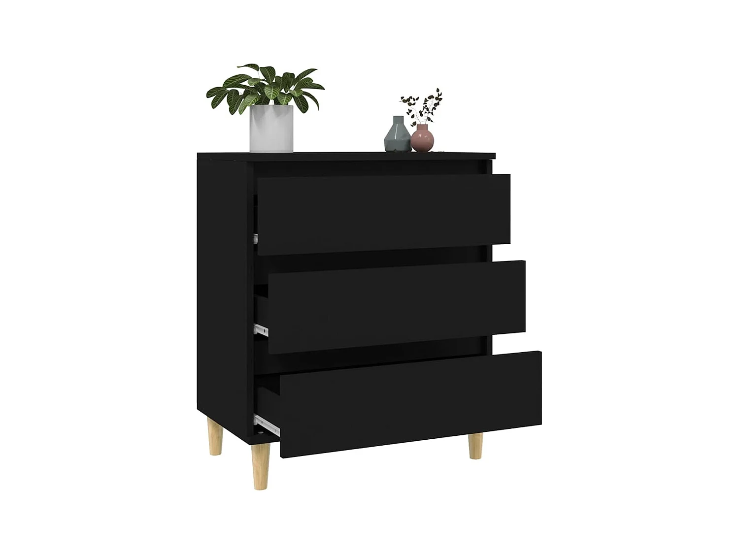 Buffet Noir 60x35x70 cm Bois d'ingénierie