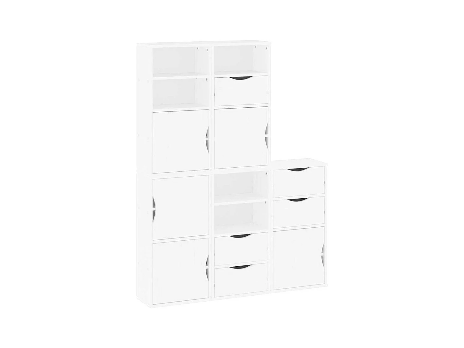 Armoires latérales 5 pcs ODDA blanc 40x24x79 cm bois massif pin