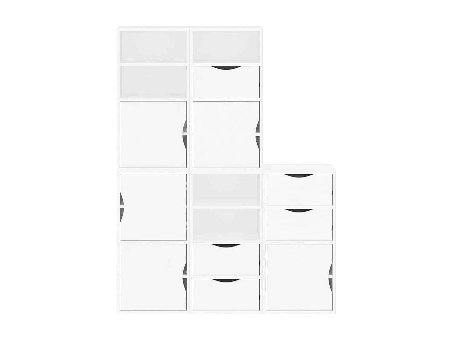 Armoires latérales 5 pcs ODDA blanc 40x24x79 cm bois massif pin