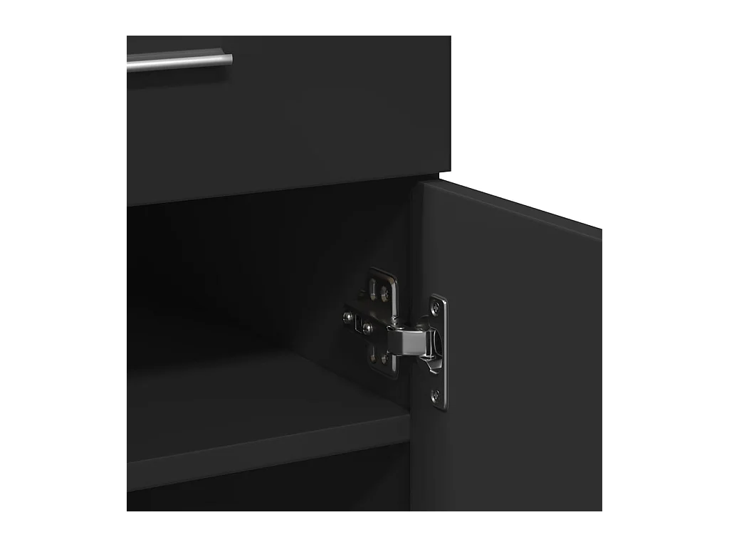 Buffet noir 80x42,5x93 cm bois d'ingénierie